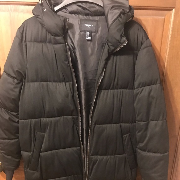 Forever 21 Jackets & Coats | Mens F2 Black Puffer Jacket Xlong Size Small | Poshmark